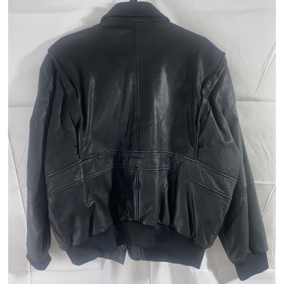 Vintage B-52 Jacket Mens Size Extra Large XL Black Leather Bomber‎ Flight - Picture 13 of 15